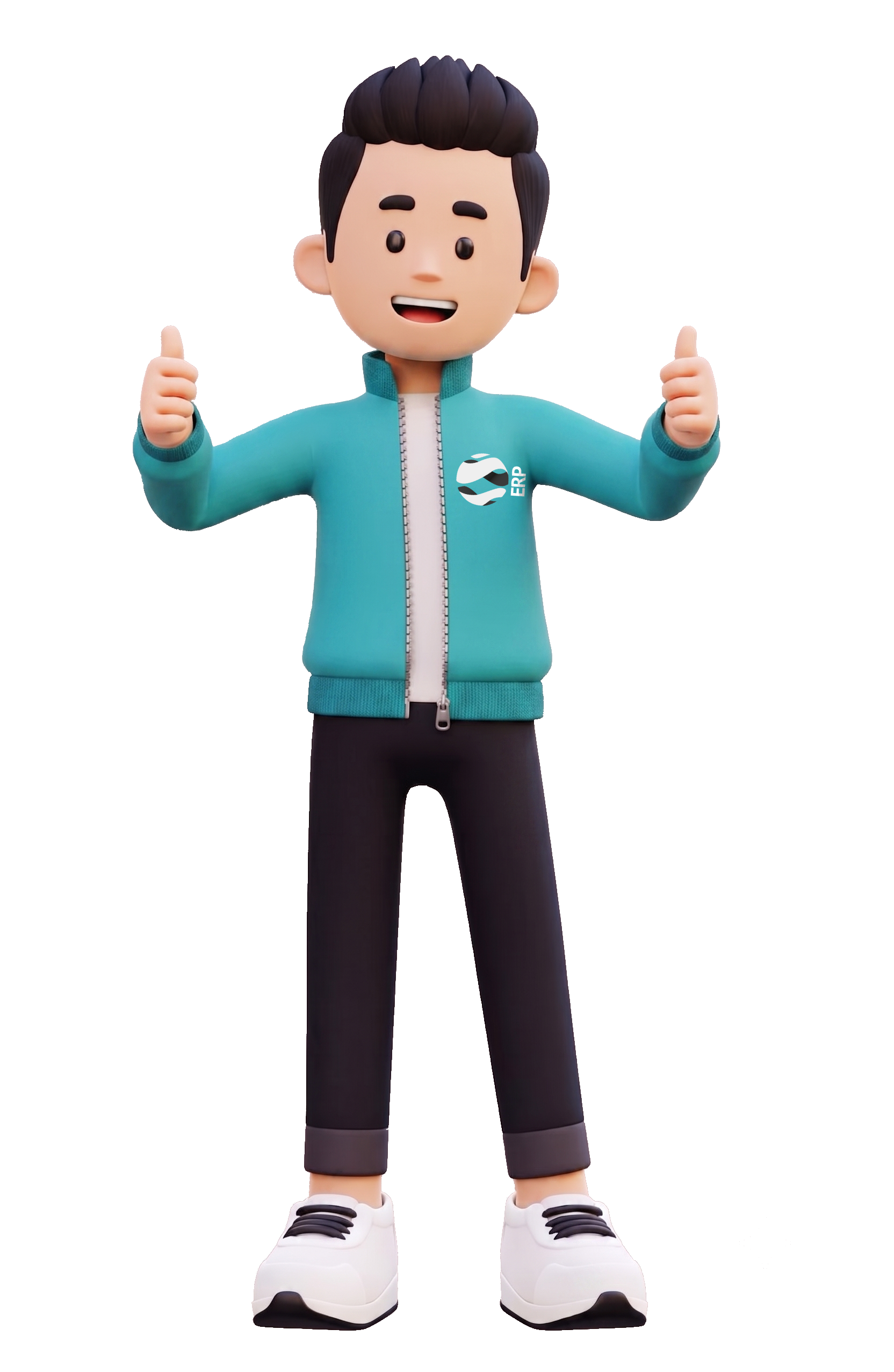 Personaje que expresa satisfacción de clientes